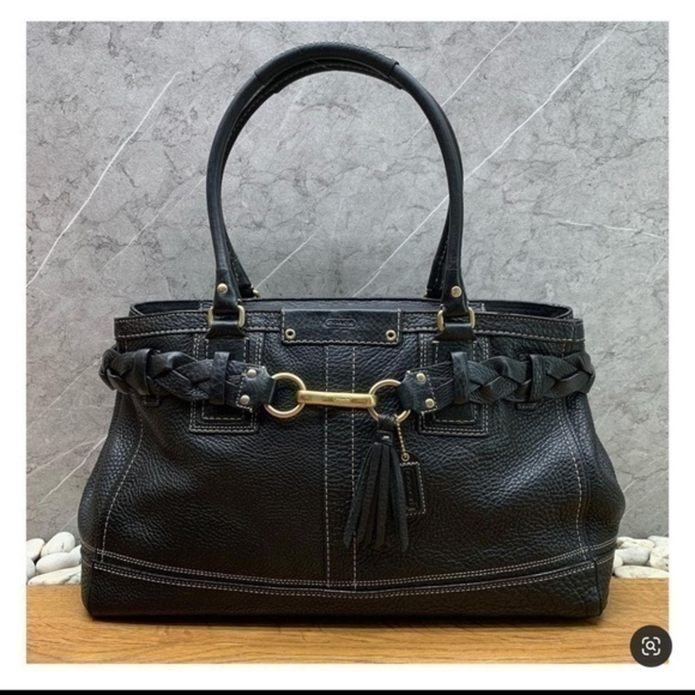 Coach Black Hampton Satchel/Shoulder Bag